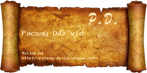 Pacsay Dávid névjegykártya